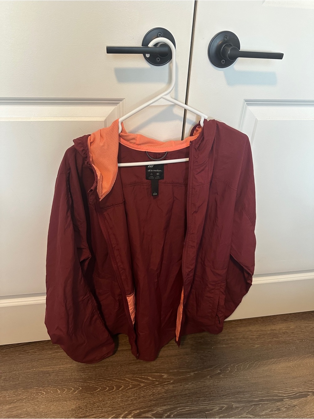 all in motion Maroon Jacket with Coral Trim